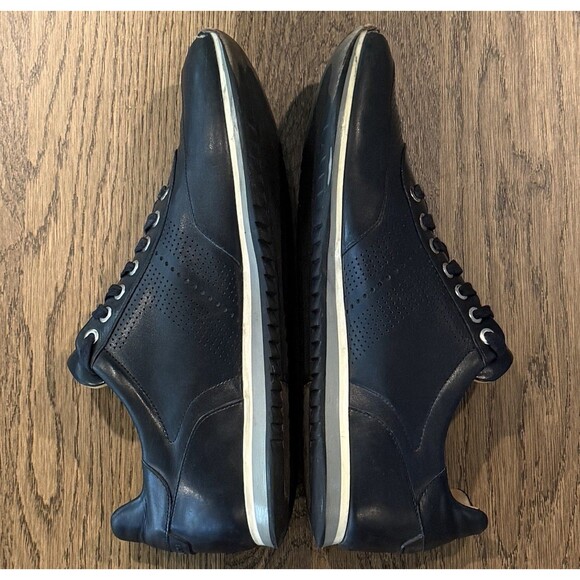 Magnanni Pueblo Black Leather Sneakers Men’s Size 10 Lace Up Tan Lining Dots main image 9